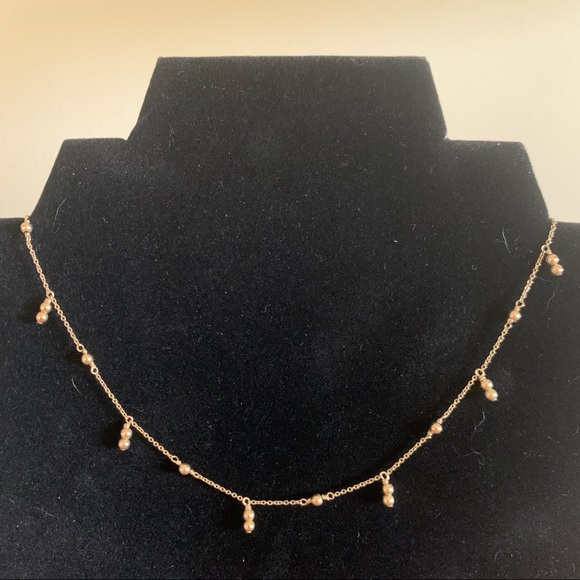 SOLD - Karen Lazar YG Ball and Chain Necklace - Picture 4 of 6